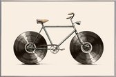 JUNIQE - Poster met kunststof lijst Velophone -30x45 /Grijs & Ivoor
