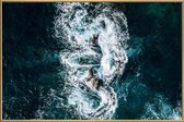 JUNIQE - Poster met kunststof lijst Whirling Waves by @regnumsaturni