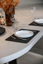 COOKX - Leren Placemats - 100% leer - Zwart - Recht 49 x 30 cm - 4 stuks