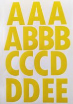 lettres adhésives | autocollants alphabet | feuille d'autocollants | jaune clair