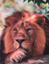 Diamond painting volwassenen witte leeuw 3D 40 x 50 cm volledige bedrukking ronde steentjes direct leverbaar - lion - leeuw - manen - the lion king - unieke afbeelding - diamant pe