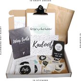 Kado2you - brievenbus - cadeau - pakket met klembord - A5-  10 craftkaartjes - Gratis verzenden - verpakkingsmateriaal -  10 stickers