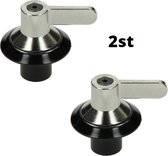 2st - knop van fornuis - met vleugel chroom - knop fornuisknop - geschikt voor Smeg 694975086 - 2 stuks