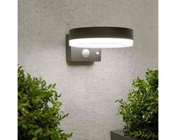 Solarwandlamp.nl Solar wandlamp - Halo lichteffect - Bewegingssensor & Schemersensor