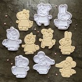 Peppa Pig Uitstekers Set / Fondant Stempels / Koekjes Vormen - 5 Stuks
