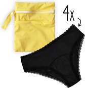 4 sous-vêtements menstruels en dentelle tout autour S avec sac à linge