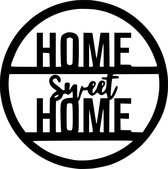 Home Sweet Home --- Muurdecoratie Living Keuken Huis Thuis Nergens beter dan Thuis Woonkamer Hout Zwart Wand Kader Muur Interieur Bureau Art Abstract Cadeau Geschenk Deco Wand Wood