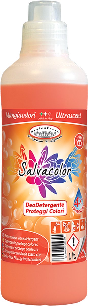 HygienFresh SalvaColor Wasmiddel voor gekleurde kleding, 1000ML