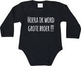 RompertjesBaby - Hoera ik word grote broer !!! - maat 92 - lange mouwen - baby - baby kleding jongens - baby kleding meisje - rompertjes baby - kraamcadeau meisje - kraamcadeau jon