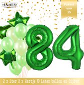 Cijfer Ballon 84 Jaar Groen Forrest Green Boeket * Hoera 84 Jaar Verjaardag Decoratie Set van 15 Ballonnen * 80 cm Verjaardag Nummer Ballon * Snoes * Verjaardag Versiering * Kinderfeestje * Forrest Green* Nummer Ballon 84 * Groen