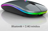 Draadloze Muis - 2.4 Ghz USB & Bluetooth - Computermuis Draadloos - Grijs