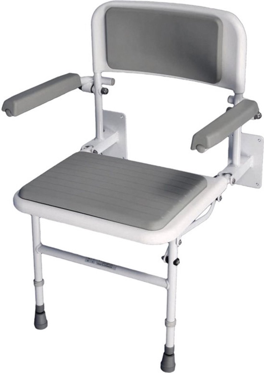 Aidapt Douchestoel - Opklapbaar zachte zitting max 190kg - Wit;grijs