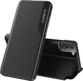 Samsung Galaxy S21 FE Hoesje Book Case met Side Display en Stand Zwart