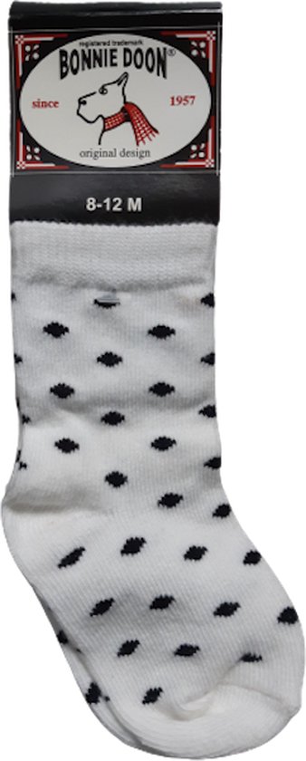 Bonnie Doon dots sock 8/12 mnd wit