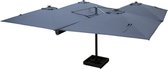Vierdubbele zweefparasol - Horecaparasol - 4 doeken van 3x3 m – Grijs
