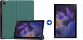 Samsung Galaxy Tab A8 hoes - (2021/2022) - Tri-Fold + Samsung Galaxy tab A8 screenprotector - Groen