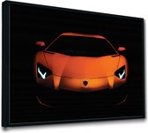 Akoestische panelen - Geluidsisolatie - Akoestische wandpanelen - Akoestisch schilderij AcousticPro® - paneel met Lamborghini Aventador - Design 127 - Basic - 200x140 - zwart- Wand