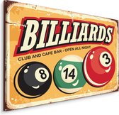 Schilderij - Billiards, Reclame Pool Biljarten, Premium Print