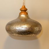 Oosterse eetkamertafel hanglamp filigrain zilver.