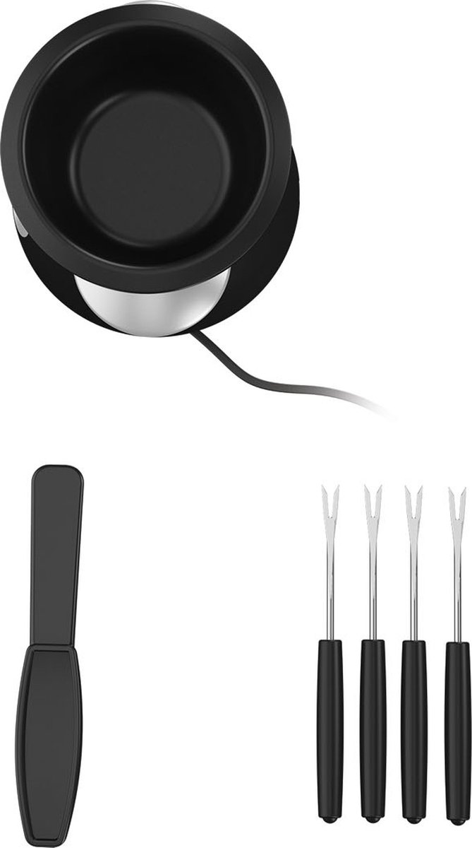 SILVERCREST Elektrische mini chocoladefondue - Geniet van een heerlijk chocoladedessert met deze elektrische chocoladefondue - Vermogen: 25 W Inhoud: 250 ml  - Incl. 4 fonduespiesen en spatel - Antislipvoeten — afbeelding 2