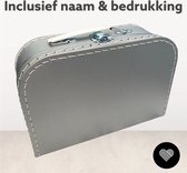 Kinderkoffertje 25 cm - Zilver - Inclusief naam en bedrukking