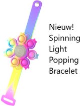 Pop it - Fidget toys - Nieuw Spinning Light Popping Bracelet  - Armband met een licht in het donker - Push sensory toy - top paars met blauw- Multi kleur -Popits - Bekend van TikTo