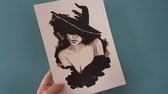 'Film Noir' | Kunst Poster | merk: MadameRuiz | A4 formaat | gerecycled papier | Sexy vrouw met hoed - Kunst aan de muur - Wanddecoratie - Woonaccessoire - Decoratie - Relatiegesch