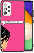 Back Case Siliconen Hoesje Geschikt voor Samsung Galaxy A52 | A52s (5G/4G) Smartphone Hoesje met Zwarte rand Woman Don't Touch My Phone