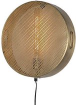 Wandlamp  - gouden lamp - industrieel  - 30 cm rond - Trendy  -  H9cm