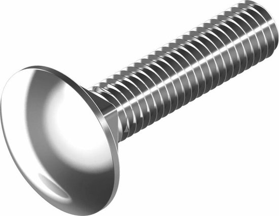 (12 STUKS) M6X45 SLOTBOUT RVS-A2 (AISI 304) DIN 603 (ISO 8677)