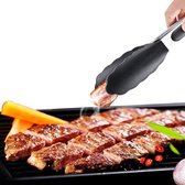 Keukentang - Hittebestendig Handvat - Vleestang - koken met kliksluiting - Barbecue  Buffet - Salade - Voedseltang antislip grip (zwart)