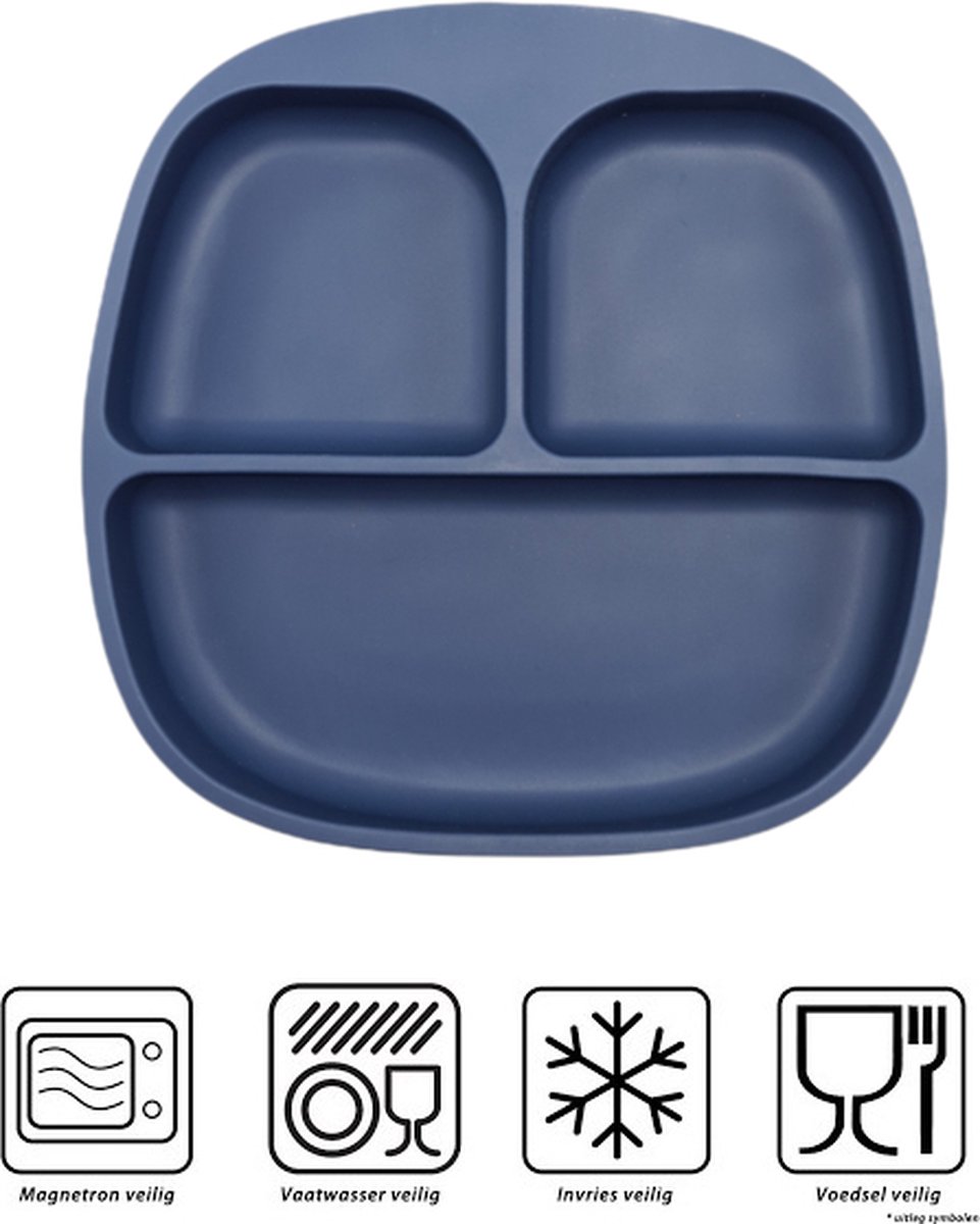 Goedkoopste Baby - Baby Bordjes - Kinderservies - Kinderbord - met zuignap - Onbreekbaar - 19x19 - Blauw