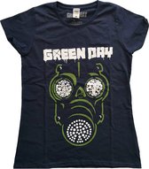 Green Day Dames Tshirt -S- Green Mask Blauw