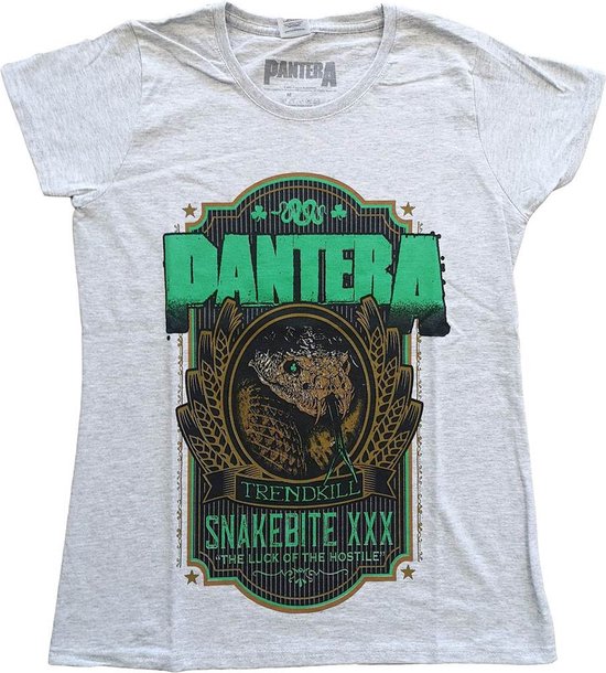 Pantera - Snakebite XXX Label Dames T-shirt - XS - Grijs
