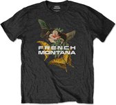 French Montana Heren Tshirt -2XL- Butterfly Zwart