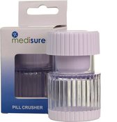 Pillendoosje Met Maler - Pillenvermaler Klein Rond | Pillenvergruizer met twee compartimenten | Wit