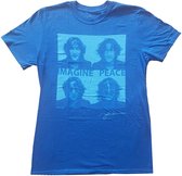 John Lennon Heren Tshirt -XL- Glasses 4 Up Blauw