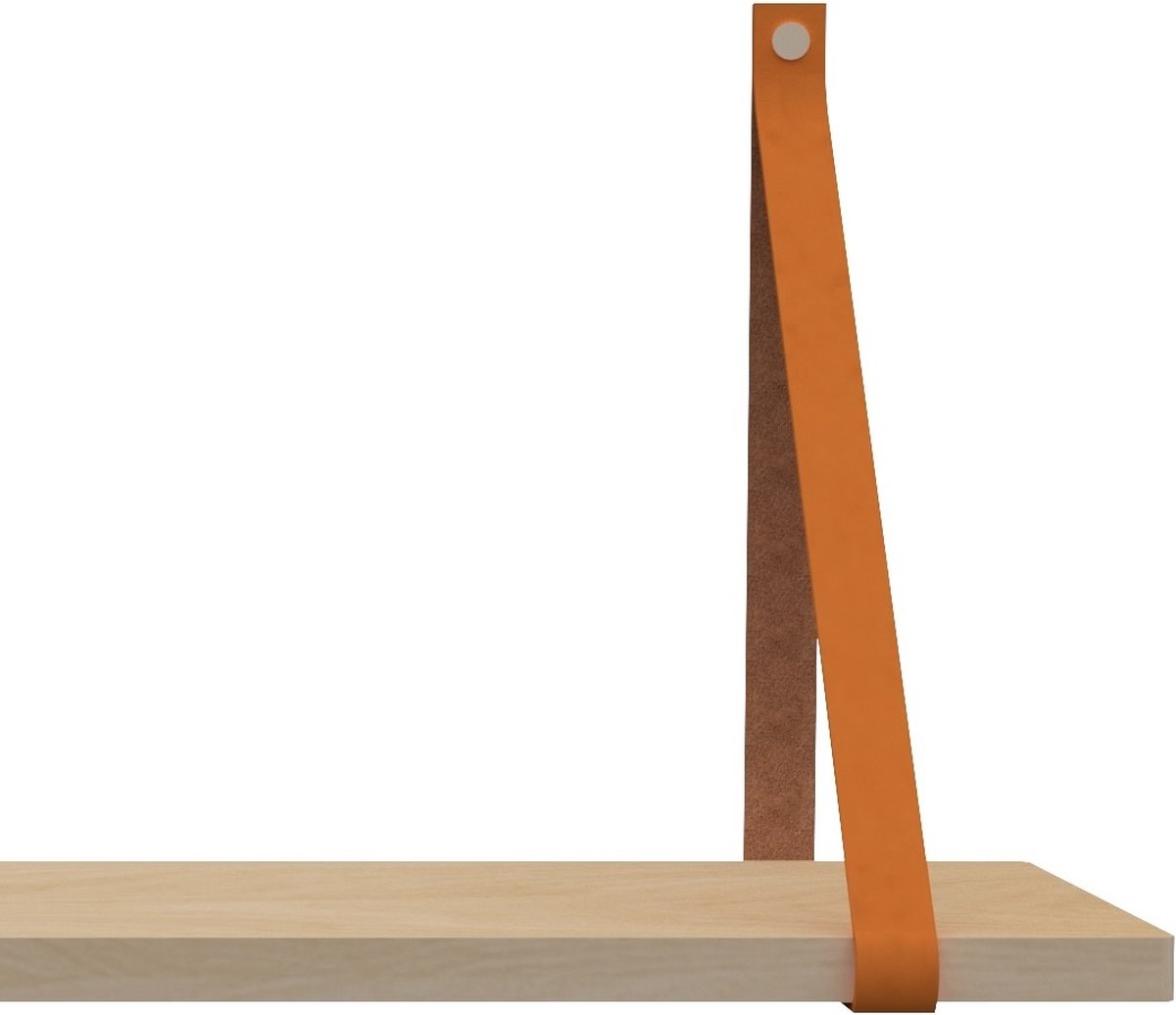 Handles and more Leren plankdragers - met sierschroeven - 100% leer – Oranje – set van 2 leren plank banden