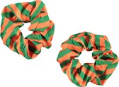 Feest armband | 2 stuks groen|oranje one size | Carnaval accessoires | Carnaval | Feestkleding | Apollo