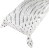 Tafelzeil Dots Zwart Op Wit - 140 x 320 cm