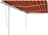 Decoways - Luifel handmatig uittrekbaar met palen 6x3 m oranje en bruin