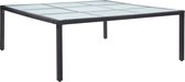 Decoways - Tuintafel 200x200x74 cm poly rattan zwart