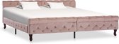 Decoways - Bedframe fluweel roze 200x200 cm