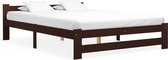 Decoways - Bedframe massief grenenhout donkerbruin 140x200 cm