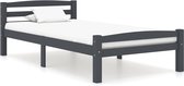 Decoways - Bedframe massief grenenhout donkergrijs 100x200 cm