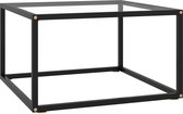 Decoways - Salontafel met gehard glas 60x60x35 cm zwart