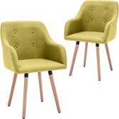 Decoways - Eetkamerstoelen 2 stuks stof groen