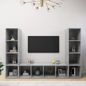 Decoways - Tv-meubelen 3 st 142,5x35x36,5 cm spaanplaat betongrijs