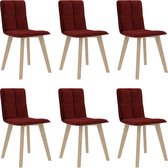 Decoways - Eetkamerstoelen 6 stuks wijnrood