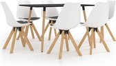 Decoways - 7-delige Eethoek wit en zwart